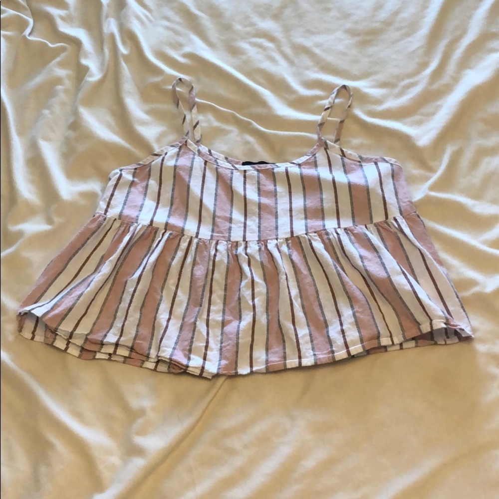 Super cute striped peplum crop top
